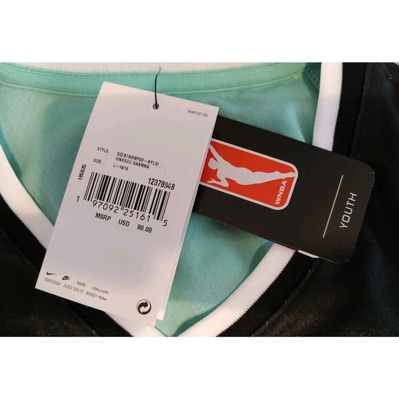 Nike Youth New York Liberty Green Sabrina Ionescu #20 Rebel Jersey- Large 14/16 - Picture 4 of 7